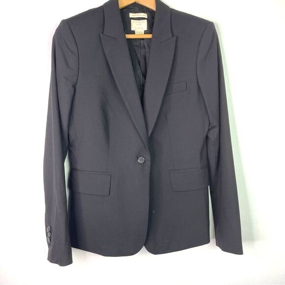 Club Monaco Black Blazer 6 Italian Tropical Wool - Picture 1 of 8